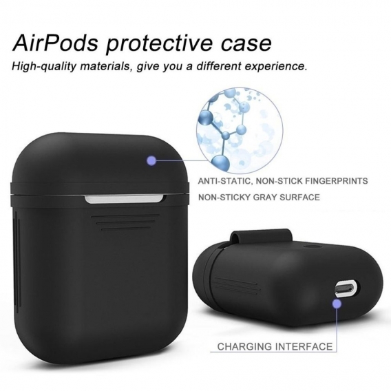 AcserGery Silikon-AirPods-Headset-Schutzhülle Airpods-Schutzhülle Stoßfeste Box-Abdeckung für drahtlose Bluetooth-Kopfhörer