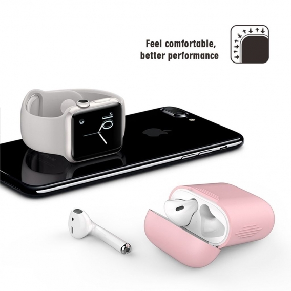 AcserGery Silikon-AirPods-Headset-Schutzhülle Airpods-Schutzhülle Stoßfeste Box-Abdeckung für drahtlose Bluetooth-Kopfhörer