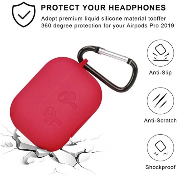 Pyzl Silikon für AirPods Pro 2019 Wireless Charging Case, Airpods Schutzhülle, Headset Shockproof Case