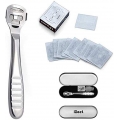 Izoel Stainless Steel Callus Rasp File Callus Remover Pedicure Foot File With 10 Spare Blades and 1 Foot Rasp Head