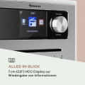 auna Silver Star CD - Cube Radio, WLAN-Radio mit CD-Player, Micro-Anlage, 21cm Breite, UKW-Tuner, Bluetooth, 10 Watt RMS, AUX-In