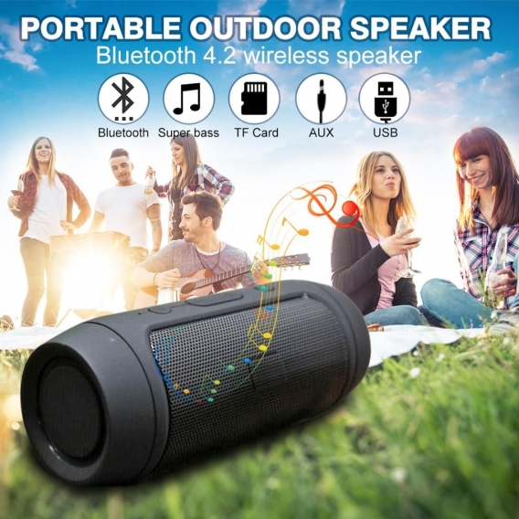 Bluetooth Lautsprecher 5.0 15W Wireless Bluetooth Speakers 360° Bass Sound 15-20 Stunden Spielzeit Tragbarer Lautsprecher mit IP