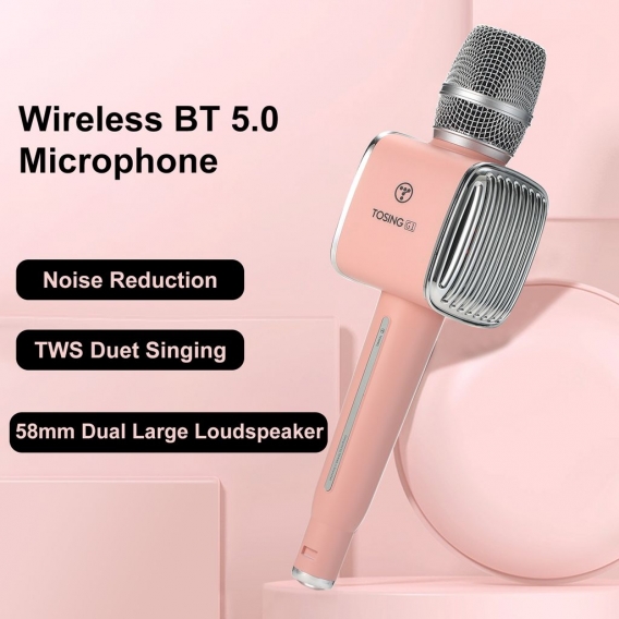 TOSING G1 Karaoke Player Wireless Bluetooth 5.0 Mikrofon Lautsprecheraufnahme Gesang Live-Mikrofon 2600mAh Wiederaufladbarer TWS