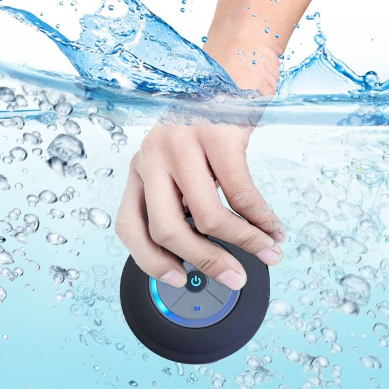 Wireless Bluetooth Lautsprecher, Wasserdichtes Duschradio mit Freisprecheinrichtung und Eingebautem Mikrofon, Kompatibel mit All