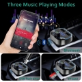 FM Transmitter Auto Bluetooth, Kabelloser MP3-Player Radio Adapter Car Kit mit Dual USB Ladeanschlüssen 5V/2.4A und 5V/1A, Unter