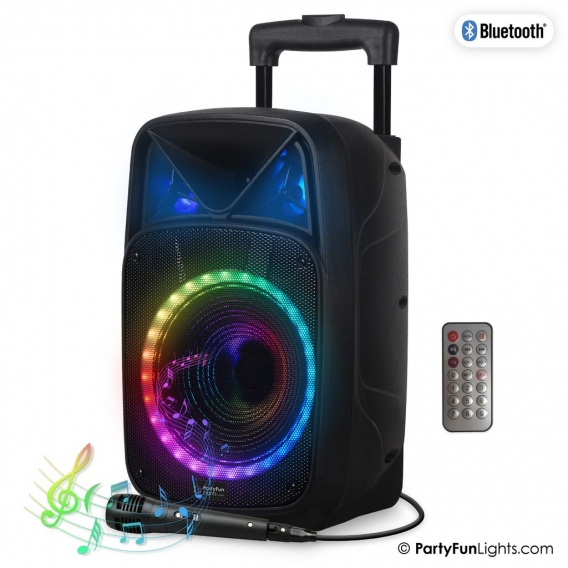 PartyFunLights Bluetooth Karaoke-Party-Lautsprecher - Partybeleuchtung - Mikrofon - Fernbedienung