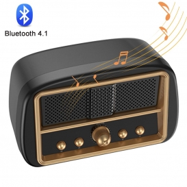 More about Retro Bluetooth Lautsprecher, Bluetooth Musikbox Vintage Kabelloser Speaker mit 10W Leistung, Vollem Stereo Sound 6-8h Wiedergab