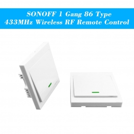 More about SONOFF Taster Wandleuchte Schalter Fernbedienung 1 Gang 86 Typ Ein / Aus Schalter Panel 433 MHz Wireless RF Fernbedienung Sender