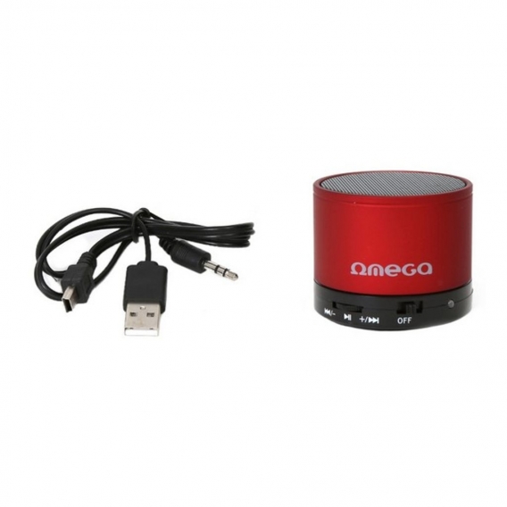 Omega OG47 rot Bluetooth Speaker mit FM-Radio und SD-Kartenslot