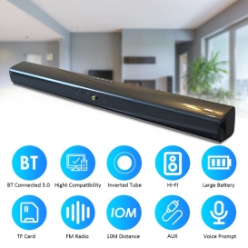 More about Drahtlos BT Connected 5.0 Soundbar-Stereolautsprecher mit AUX Line-Fernbedienung Eingebaute wiederaufladbare 2000-mAh-Akkus mit 