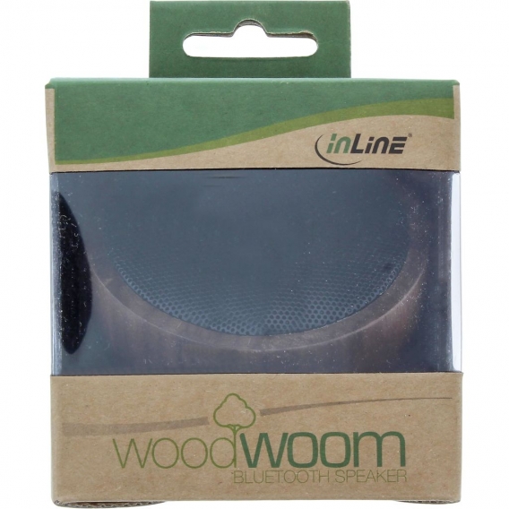 InLine® woodwoom, Mini Bluetooth Walnuss-Holz Lautsprecher, 52mm