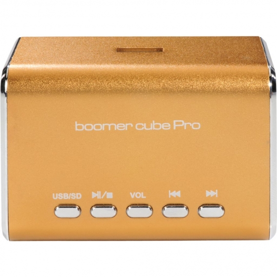 Ultron Boomer cube Pro, 6W, verkabelt, Kubus, Braun, Aluminium, microSD (TransFlash)