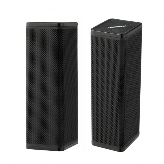 Telefunken BS1016ST Twin-Bluetooth® Speaker | Bluetooth 2.1 Stereo Lautsprecher | Musik Boxen | bis zu 6 Stunden Spielzeit