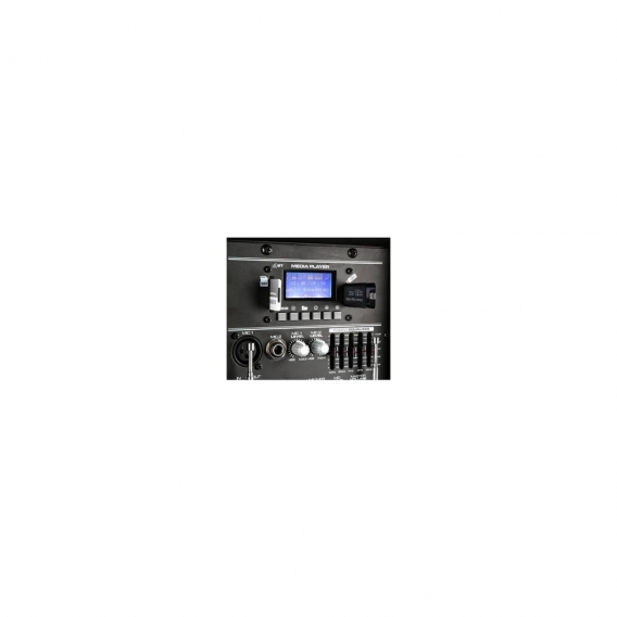 Vonyx AP1200PA mobile PA-Anlage (Bluetooth, USB-Port, SD-Slot, 2 x Funkmikrofon, Trolleybauweise) schwarz