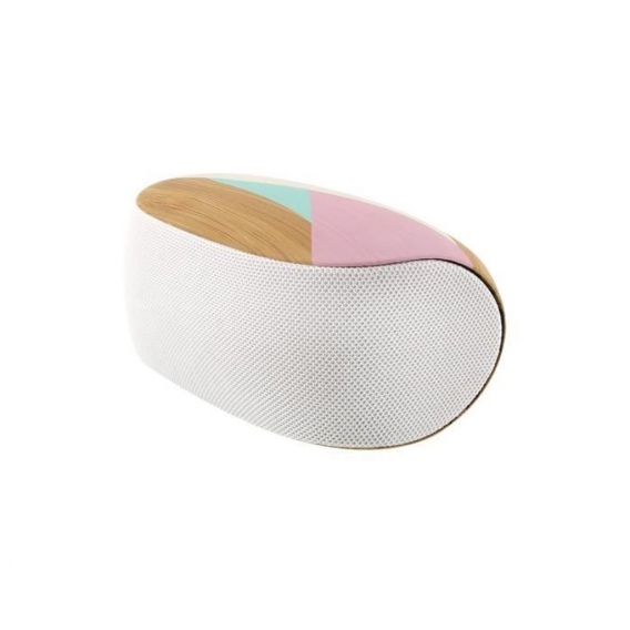 T'NB Art Scandi Nomad Bluetooth Lautsprecher - 5W - Weiß / Holz / Pink / Türkis